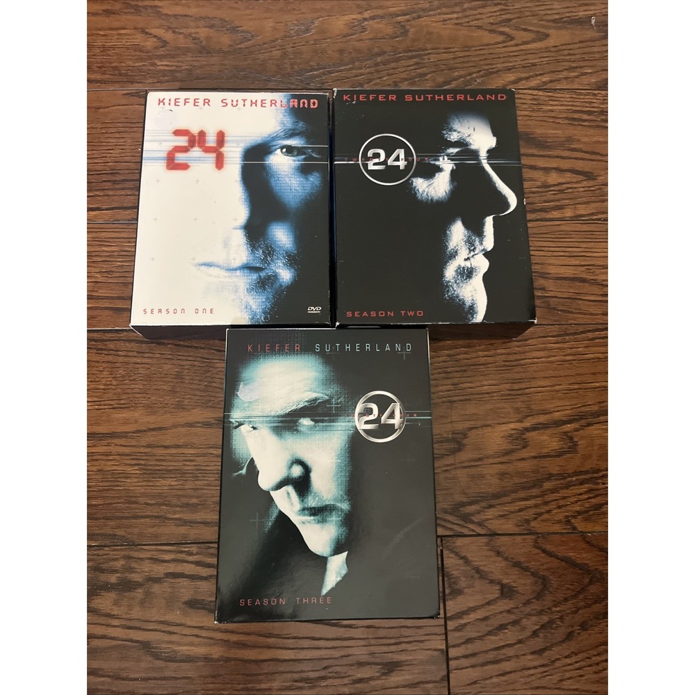 24 Kiefer Sutherland Lot Season 1 - 3 DVD Box Sets TV Series Show Lot of 3
